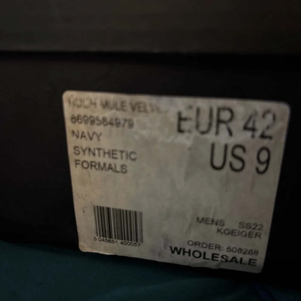 NIB Kurt Geiger Hugh Navy Velvet Mules, Size 9